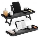 Navaris Bed and Bath Tray - Wooden Rack with Fold Navaris Bed and Bath Tray - Wooden Rack with Fold