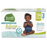 Seventh Generation Baby Diapers, Size 3, 174 coun Seventh Generation Baby Diapers, Size 3, 174 coun