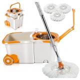 Masthome Spin Mop and Bucket with Wringer Set, Se Masthome Spin Mop and Bucket with Wringer Set, Se