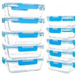 10 Pack Glass Food Storage Containers with Lids, 10 Pack Glass Food Storage Containers with Lids,