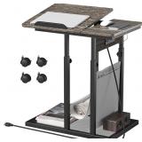 LINSY HOME Side Table with Charging Station, C Ta LINSY HOME Side Table with Charging Station, C Ta