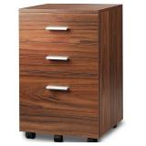 DEVAISE 3 Drawer Mobile File Cabinet, Wood Filing DEVAISE 3 Drawer Mobile File Cabinet, Wood Filing
