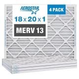 Aerostar 18x20x1 MERV 13 Pleated Air Filter, AC F Aerostar 18x20x1 MERV 13 Pleated Air Filter, AC F