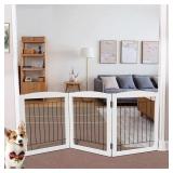 ZJSF Freestanding Foldable Dog Gate for House Ext ZJSF Freestanding Foldable Dog Gate for House Ext
