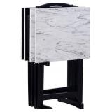 Linon Tray Table Set, 15.75'D x 18.9'W x 26.38'H, Linon Tray Table Set, 15.75'D x 18.9'W x 26.38'H,