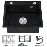 Black Kitchen Sink Stainless Steel 19.7 x 15.7 In Black Kitchen Sink Stainless Steel 19.7 x 15.7 In