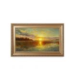 Sunset Over a Danish Fjord by Peder Mork Monsted. Sunset Over a Danish Fjord by Peder Mork Monsted.