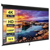 VIVOHOME 100 Inch Manual Pull Down Projector Scre