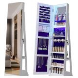 HNEBC LED Light Jewelry Organizer Mirror 360° Rot