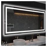 LOAAO 60X36 LED Bathroom Mirror with Lights, Anti