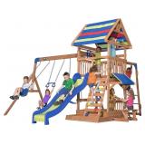 Beach Front All Cedar Wooden Swing Set;