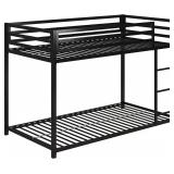 DHP Miles Metal Bunk Bed, Black, Twin over Twin;