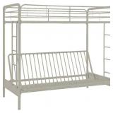 DHP Twin-Over-Futon Convertible Couch and Bed wit