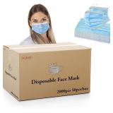[Pack of 2000] Fuye Blue Disposable Face Masks |