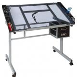 OneSpace Craft Station with Blue Glass Drafting, OneSpace Craft Station with Blue Glass Drafting,