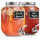 1-Gallon Glass Beverage Dispenser with Stainless 1-Gallon Glass Beverage Dispenser with Stainless
