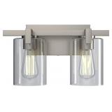 2-Light Bathroom Light Fixtures, Brushed Nickel W 2-Light Bathroom Light Fixtures, Brushed Nickel W