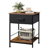 WLIVE Nightstand, End Table with Fabric Storage D WLIVE Nightstand, End Table with Fabric Storage D