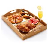 Extra Large Bamboo Serving Tray Food Tray with Ha Extra Large Bamboo Serving Tray Food Tray with Ha