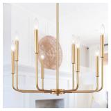 PAPAYA 8 Lights Farmhouse Chandelier Gold Rustic PAPAYA 8 Lights Farmhouse Chandelier Gold Rustic