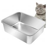 Kichwit Stainless Steel Litter Box for Cat, Non S Kichwit Stainless Steel Litter Box for Cat, Non S