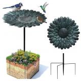 Bonadecor Metal Bird Bath - Sunflower Bird Bath f Bonadecor Metal Bird Bath - Sunflower Bird Bath f
