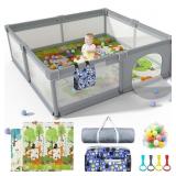 Baby Playpen, Play Pen with Mat, 79' X 71' LUTIKI Baby Playpen, Play Pen with Mat, 79' X 71' LUTIKI