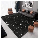 9CH Magic Constellation Area Rug 5'x7' - Black Wh 9CH Magic Constellation Area Rug 5'x7' - Black Wh
