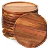 Rtteri 12 Pieces Round Wood Dinner Plates Acacia Rtteri 12 Pieces Round Wood Dinner Plates Acacia