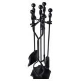 Amagabeli 5 Pcs Fireplace Tools Sets Black Handle Amagabeli 5 Pcs Fireplace Tools Sets Black Handle