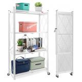 DEANIC 4-Shelf Foldable Storage Shelves with Whee DEANIC 4-Shelf Foldable Storage Shelves with Whee