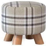 Footstool Upholstered, Ottoman Pouffe Wooden Legs Footstool Upholstered, Ottoman Pouffe Wooden Legs