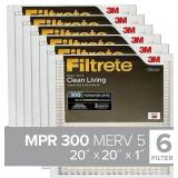Filtrete 20x20x1 Air Filter, MPR 300, MERV 5, Cle Filtrete 20x20x1 Air Filter, MPR 300, MERV 5, Cle