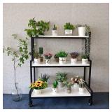 YCCO Rustic Plant Stand with Wheels, Rolling Plan YCCO Rustic Plant Stand with Wheels, Rolling Plan