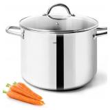 HOMICHEF 10 Quart Stock Pot With Glass Lid - Nick HOMICHEF 10 Quart Stock Pot With Glass Lid - Nick