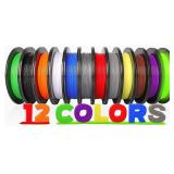 PLA 3D Printer Filament Packs 1.75mm, Dikale 12pc PLA 3D Printer Filament Packs 1.75mm, Dikale 12pc