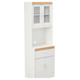 Hodedah Long Standing Kitchen Cabinet with Top & Hodedah Long Standing Kitchen Cabinet with Top &