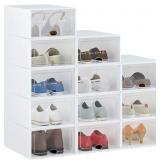 HOMIDEC Shoe Box, 12 Pack Shoe Storage Boxes Clea HOMIDEC Shoe Box, 12 Pack Shoe Storage Boxes Clea