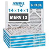 Aerostar 14x14x1 MERV 13 Pleated Air Filter, AC F Aerostar 14x14x1 MERV 13 Pleated Air Filter, AC F