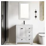 eclife 30'' Bathroom Vanities Cabinet with Sink C eclife 30'' Bathroom Vanities Cabinet with Sink C