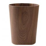 BISOZER Wood Trash Can, Round Stackable Wastebask BISOZER Wood Trash Can, Round Stackable Wastebask