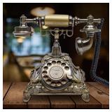 European Style Rotary Phone, Antique Desk Phone C European Style Rotary Phone, Antique Desk Phone C