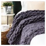 Chunky Knit Blanket Throw - 50'x60' 4.25lbs, Chun Chunky Knit Blanket Throw - 50'x60' 4.25lbs, Chun