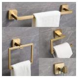Ntipox 4 Piece Stainless Steel Brushed Gold Bathr Ntipox 4 Piece Stainless Steel Brushed Gold Bathr