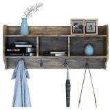 Comfortable Home Wall Mounted Shelf with Hooks, H Comfortable Home Wall Mounted Shelf with Hooks, H