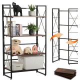 EUROSAKURA Folding Bookshelf 4 Tier Bookcases Sto EUROSAKURA Folding Bookshelf 4 Tier Bookcases Sto
