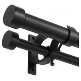 Lwiiom Matte Black Double Curtain Rods 72 to 144 Lwiiom Matte Black Double Curtain Rods 72 to 144