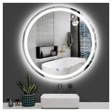 Butylux 24 Inch LED Round Backlit Mirror, Fashion Butylux 24 Inch LED Round Backlit Mirror, Fashion