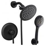 Black Shower Faucet With Handheld Shower Head & V Black Shower Faucet With Handheld Shower Head & V