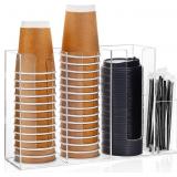 4 Compartments Acrylic Coffee Cup and Lid Storage 4 Compartments Acrylic Coffee Cup and Lid Storage